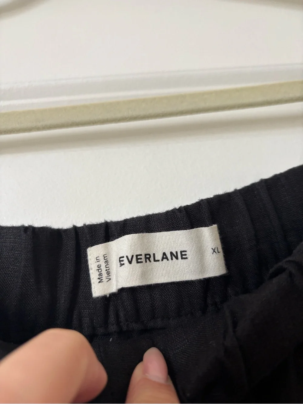 Everlane The Linen Pull-On Barrel Pant Black European Flax Size XL